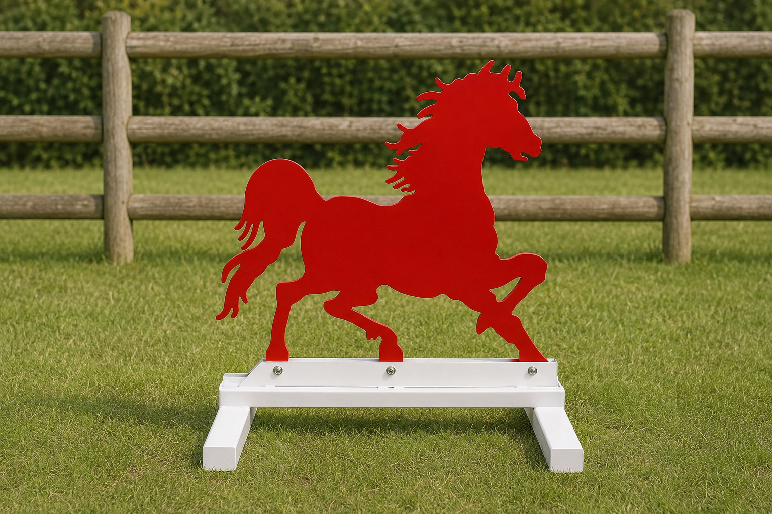 Horse Filler Set — Red Horse Fillers shown in a complete jump