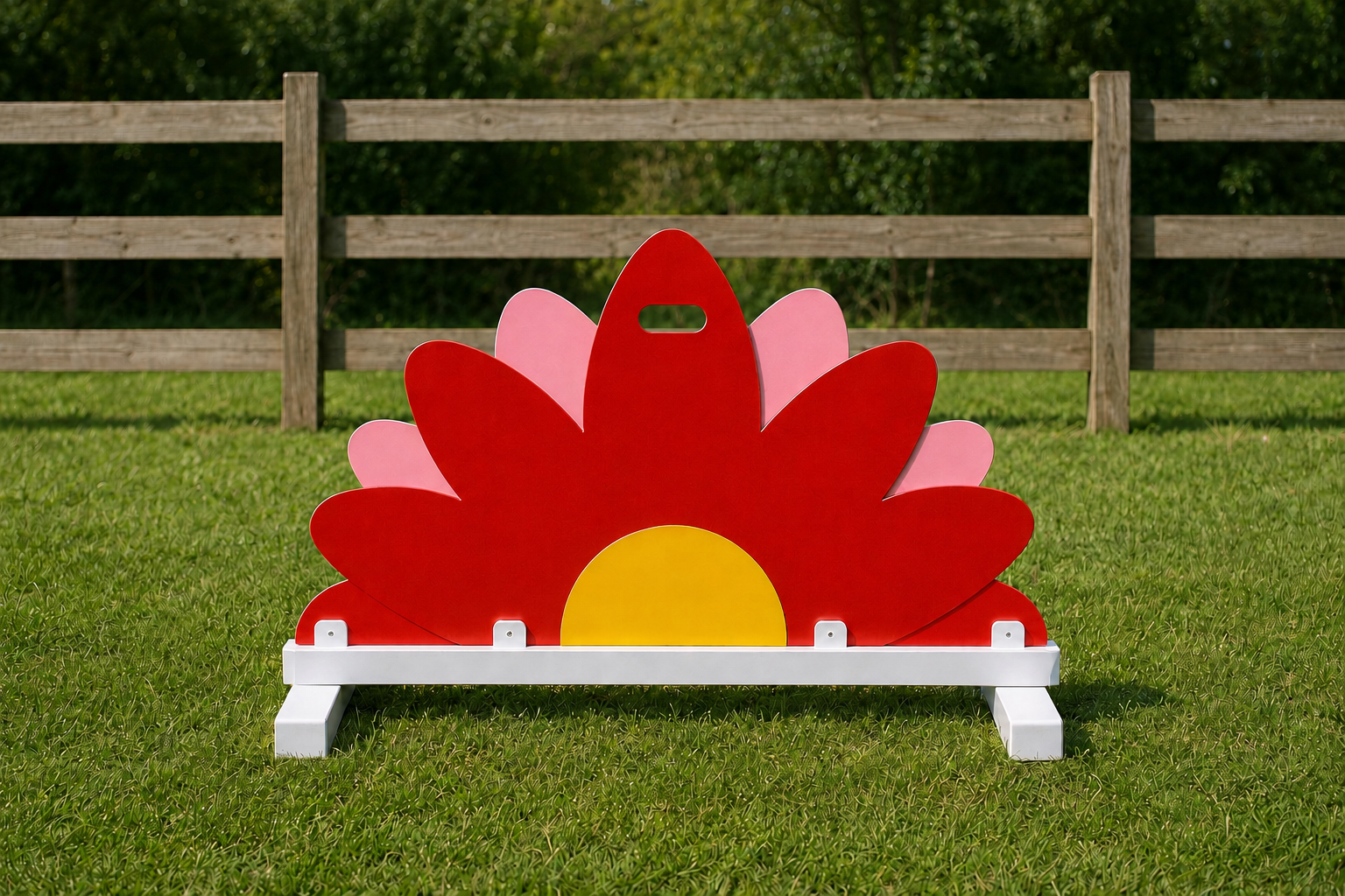 Flower Fillers — Red Flower Fillers in a complete jump