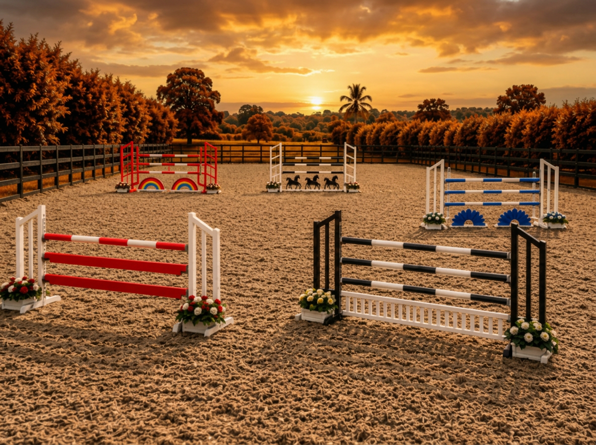5 Jump Club & Arena Set — five-jump training set at sunset