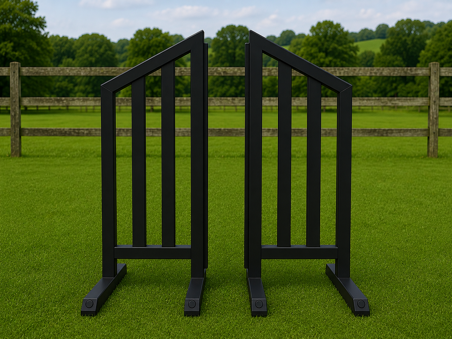 ProHorseJumps gallery — Black aluminium wings · 1.7m