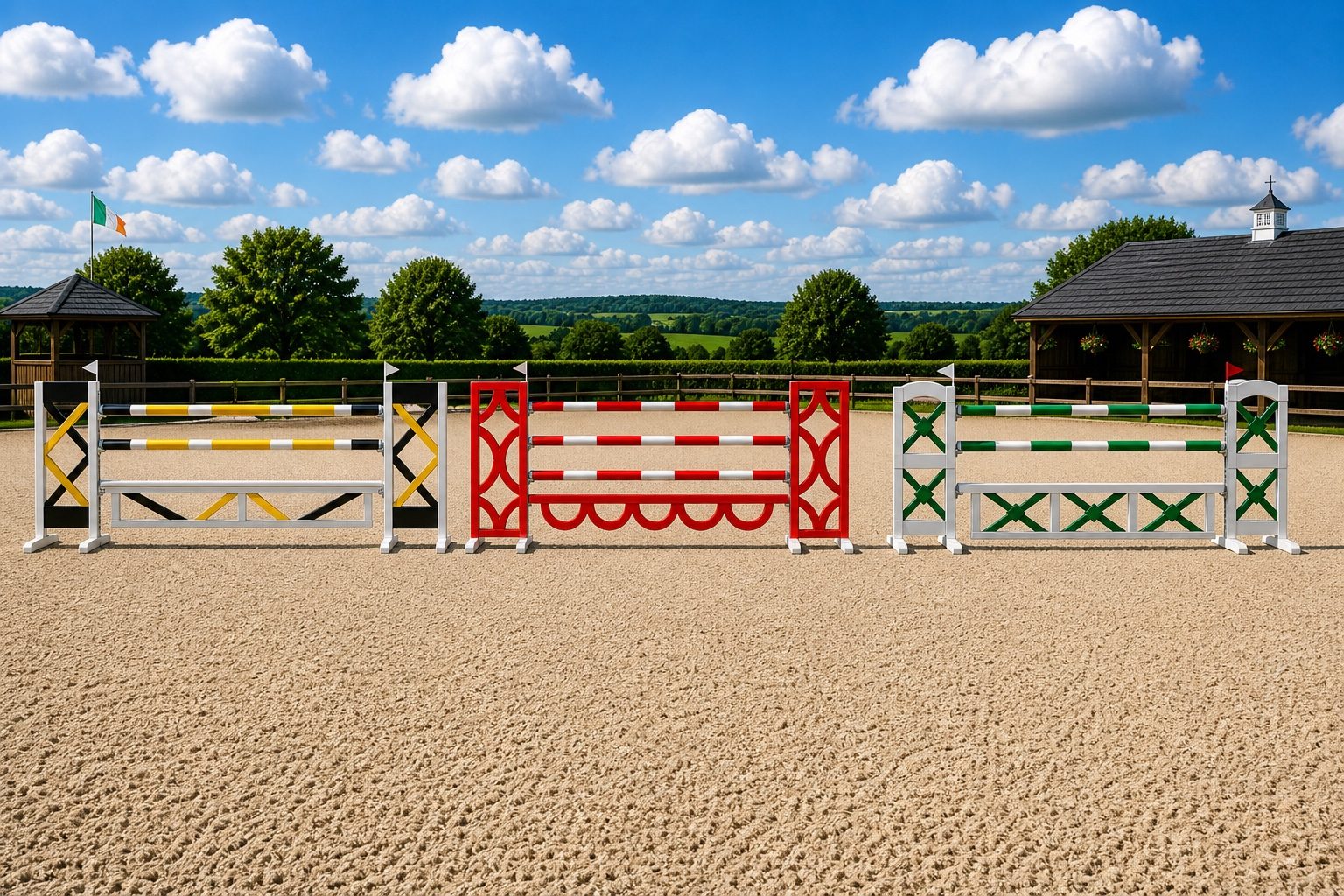 ProHorseJumps gallery — Show jumps set out in the arena